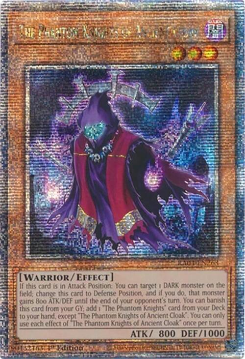 The Phantom Knights of Ancient Cloak - RA04-EN263 - (Quarter Century Secret Rare) - 1st Edition